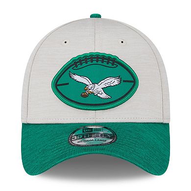 Men's New Era Stone/Midnight Green Philadelphia Eagles 2024 Sideline Historic 39THIRTY Flex Hat