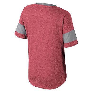 Girls Youth Colosseum Scarlet Ohio State Buckeyes Frontier Tie Front T-Shirt