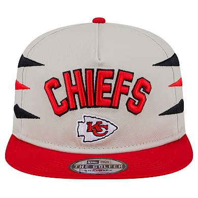 Men's New Era Stone/Red Kansas City Chiefs Athletic Golfer Snapback Hat