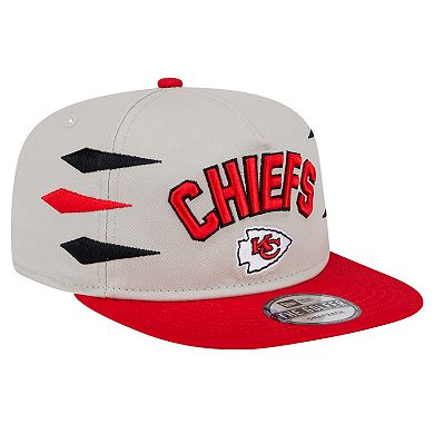Men's New Era Stone/Red Kansas City Chiefs Athletic Golfer Snapback Hat