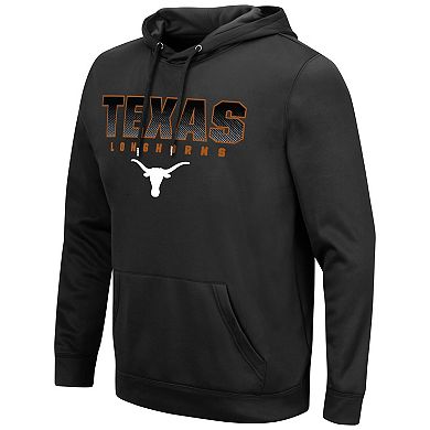 Men's Colosseum Black Texas Longhorns Blackout 3.0 Pullover Hoodie