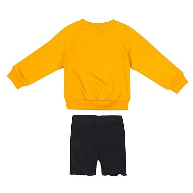 Girls Toddler Colosseum Gold/Black Iowa Hawkeyes Beta Fleece Sweatshirt and Shorts Set
