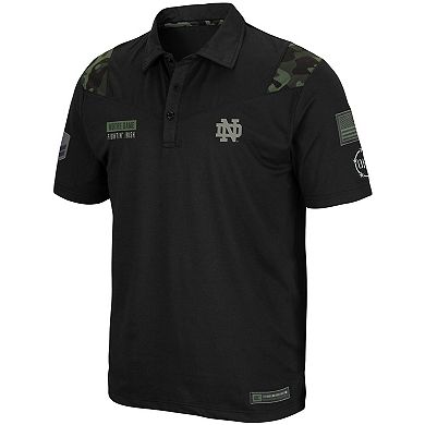 Men's Colosseum Black Notre Dame Fighting Irish OHT Military Appreciation Sierra Polo
