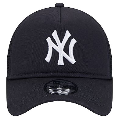 Men's New Era Navy New York Yankees 9FORTY A-Frame Trucker Adjustable Hat