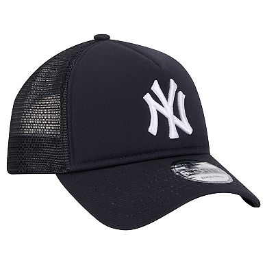 Men's New Era Navy New York Yankees 9FORTY A-Frame Trucker Adjustable Hat