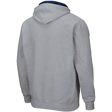 Men's Colosseum Heathered Gray Notre Dame Fighting Irish Arch & Logo 3.0 Full-Zip Hoodie
