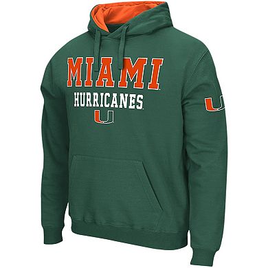 Men's Colosseum Green Miami Hurricanes Sunrise Pullover Hoodie