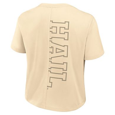 Women's Nike Tan Michigan Wolverines Performance Cropped T-Shirt