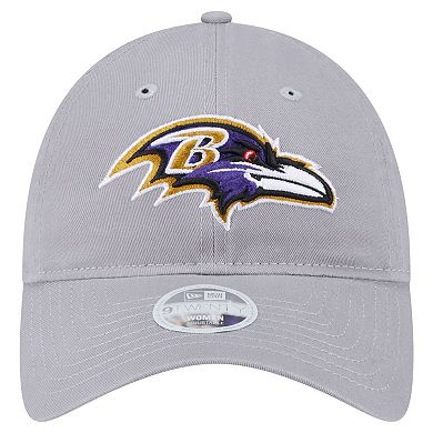 Women's New Era Gray Baltimore Ravens Main 9TWENTY Adjustable Hat