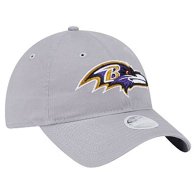 Women's New Era Gray Baltimore Ravens Main 9TWENTY Adjustable Hat