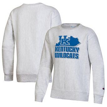 Youth Champion Heather Gray Kentucky Wildcats Reverse Weave Pullover Sweatshirt
