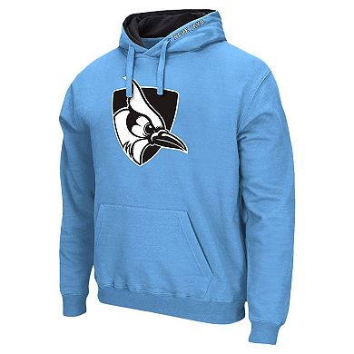 Men's Colosseum Light Blue Johns Hopkins Blue Jays Arch & Logo 3.0 Pullover Hoodie