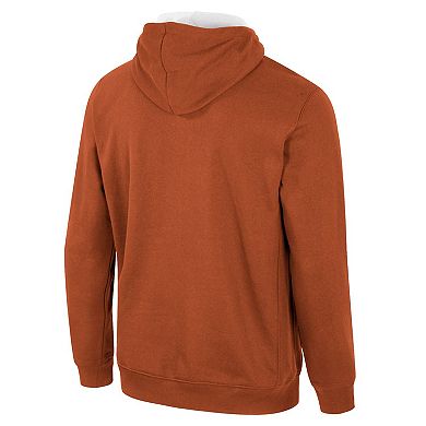 Men's Colosseum Burnt Orange Texas Longhorns Half-Zip Hoodie