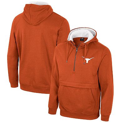 Men's Colosseum Burnt Orange Texas Longhorns Half-Zip Hoodie