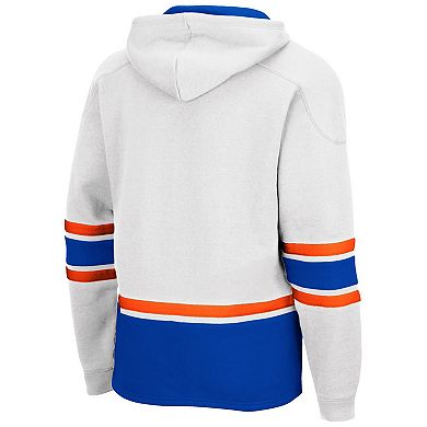 Men's Colosseum White Florida Gators Lace Up 3.0 Pullover Hoodie