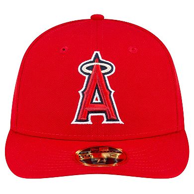 Men's New Era Red Los Angeles Angels Game Authentic Collection On-Field Low Profile 59FIFTY Fitted Hat