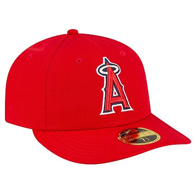 Men's New Era Red Los Angeles Angels Game Authentic Collection On-Field Low Profile 59FIFTY Fitted Hat