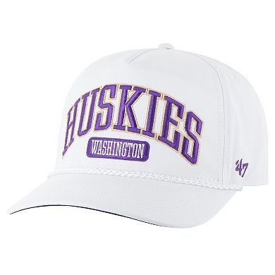 Men's '47 White Washington Huskies Local Arch Hitch Snapback Hat