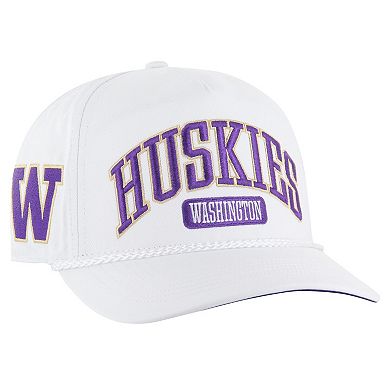 Men's '47 White Washington Huskies Local Arch Hitch Snapback Hat