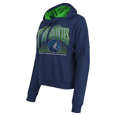 Women's New Era Navy Minnesota Timberwolves Boxy Pullover Hoodie