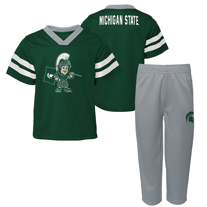 Preschool Green Michigan State Spartans Two-Piece Red Zone Jersey & Pants Set, Boy's, Size: 5/6T