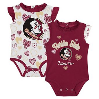 Girls��Newborn Garnet Florida State Seminoles Happy Hearts 2-Pack Bodysuit Set