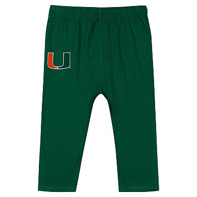 Infant Hunter Green Miami Hurricanes Double Up Long Sleeve Bodysuit & Pant Set