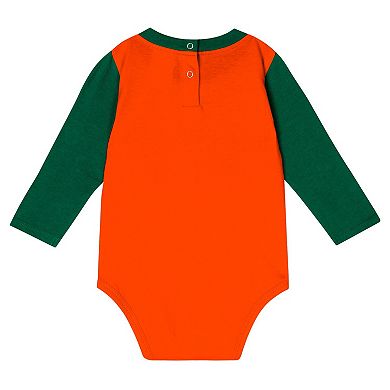 Infant Hunter Green Miami Hurricanes Double Up Long Sleeve Bodysuit & Pant Set