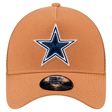 Men's New Era Brown Dallas Cowboys Color Pack Side Patch A-Frame 9FORTY Adjustable Hat