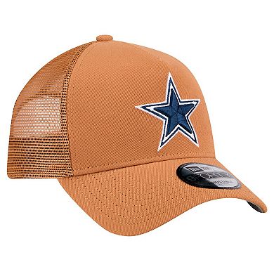 Men's New Era Brown Dallas Cowboys Color Pack Side Patch A-Frame 9FORTY Adjustable Hat