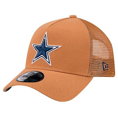 Men's New Era Brown Dallas Cowboys Color Pack Side Patch A-Frame 9FORTY Adjustable Hat