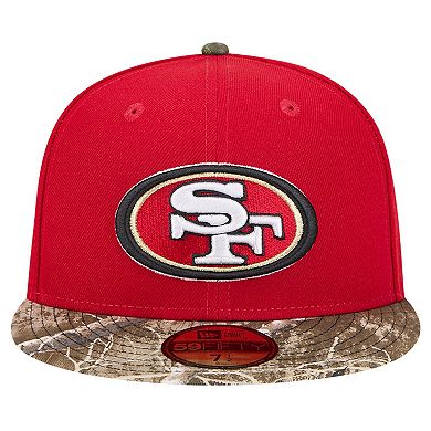 Men's New Era Scarlet San Francisco 49ers Active Two-Tone Camo 59FIFTY Fitted Hat