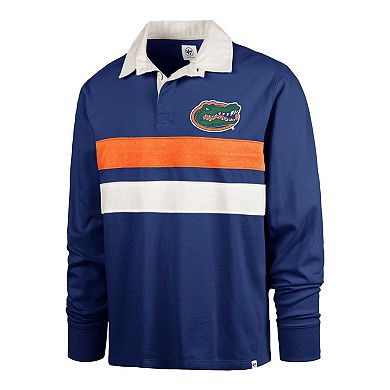 Men's '47 Royal Florida Gators Clubhouse Knox Thames Long Sleeve Rugby Polo