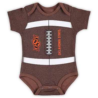 Newborn & Infant Brown Oklahoma State Cowboys Catch Me Football Bodysuit
