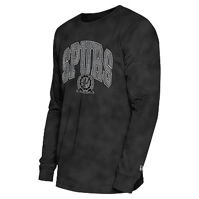 Unisex New Era Black San Antonio Spurs Oversized Essentials Enzyme Wash Long Sleeve T-Shirt