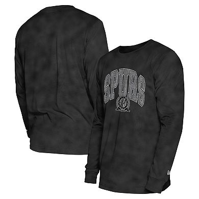 Unisex New Era Black San Antonio Spurs Oversized Essentials Enzyme Wash Long Sleeve T-Shirt