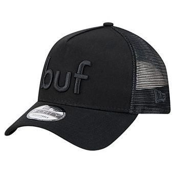 Men's New Era Black Buffalo Bills Domain 9FORTY A-Frame Trucker Adjustable Hat