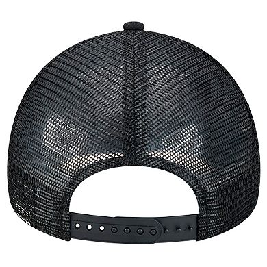 Men's New Era Black Buffalo Bills Domain 9FORTY A-Frame Trucker Adjustable Hat