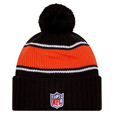 Youth New Era Black Cincinnati Bengals 2024 Sideline Sport Cuffed Knit Hat with Pom