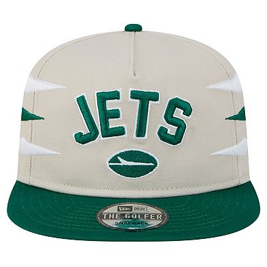 Men's New Era Stone/Green New York Jets Athletic Golfer Snapback Hat