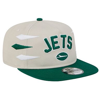 Men's New Era Stone/Green New York Jets Athletic Golfer Snapback Hat