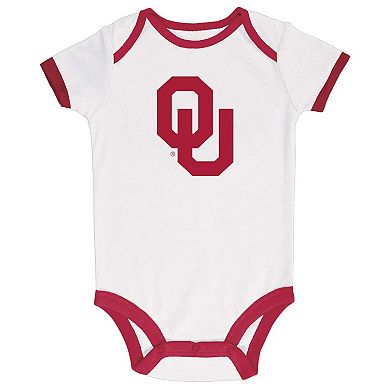 Infant Champion Crimson/Gray/White Oklahoma Sooners 3-Pack Bodysuit Set