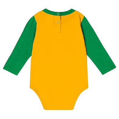 Infant Green Oregon Ducks Double Up Long Sleeve Bodysuit & Pant Set
