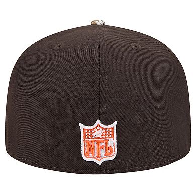 Men's New Era Brown Cleveland Browns Active Two-Tone Camo 59FIFTY Fitted Hat