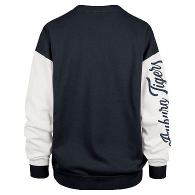 Women's '47 Navy Auburn Tigers Double Header Rise Andie Pullover Sweatshirt