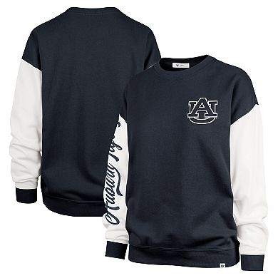 Women's '47 Navy Auburn Tigers Double Header Rise Andie Pullover Sweatshirt