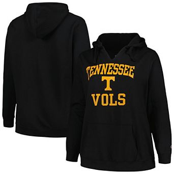 Women's Champion Black Tennessee Volunteers Plus Size Heart & Soul Notch Neck Pullover