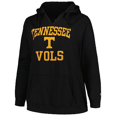 Women's Champion Black Tennessee Volunteers Plus Size Heart & Soul Notch Neck Pullover