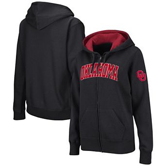 Women's Colosseum Black Oklahoma Sooners Arched Name Full-Zip Hoodie