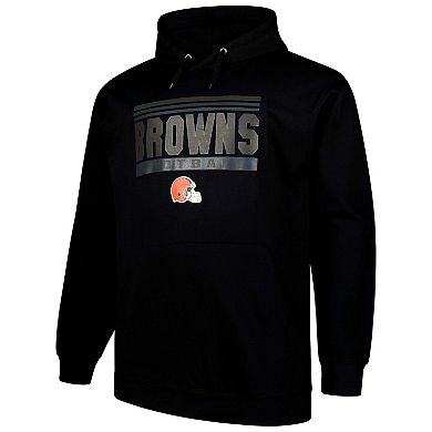 Men's Fanatics Black Cleveland Browns Big & Tall Pop Pullover Hoodie